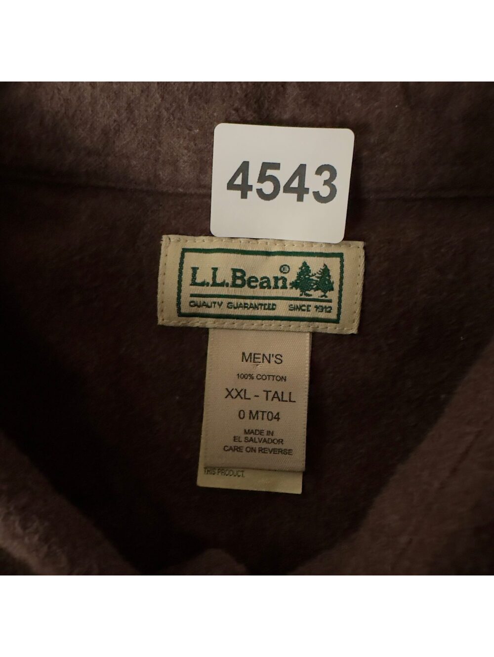LL Bean Flannel Shirt Mens XXL Tall Brown Workwear - Picture 5 of 6